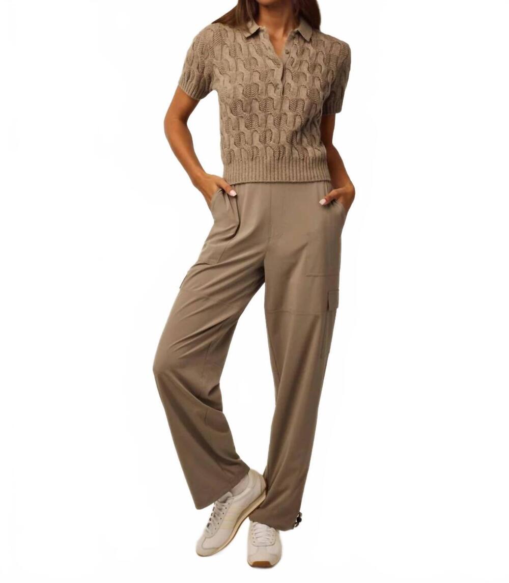 NEW GREYSON CLOTHIERS bardot luxe sweater polo in clay heather